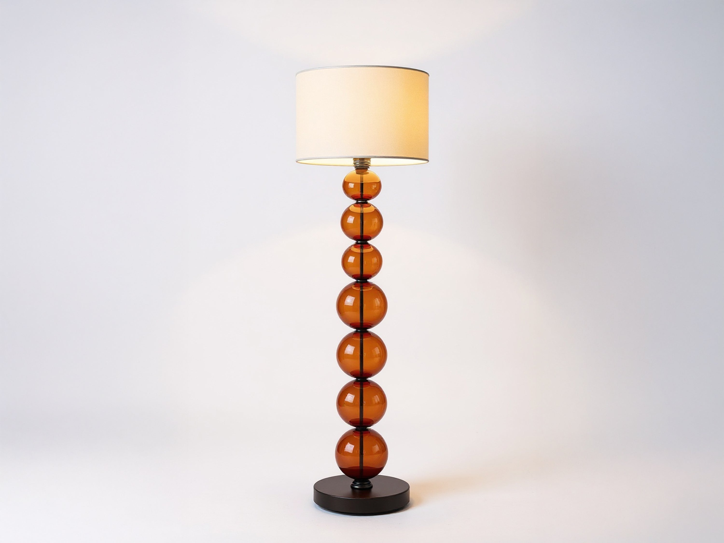Customized Amber Blown Glass Floor Lamp